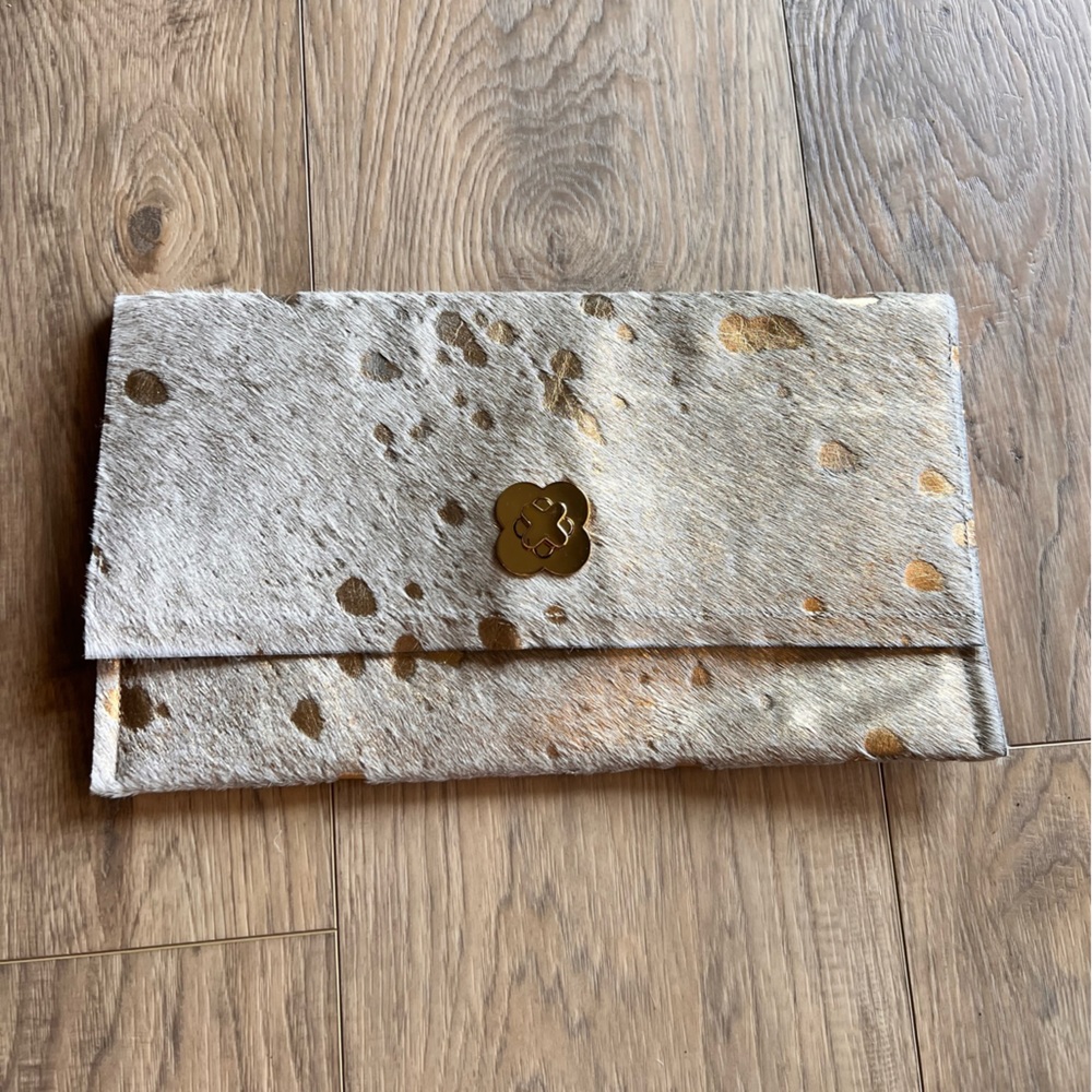 WHISKEY LEE custom raw cowhide leather clutch handmade handbag